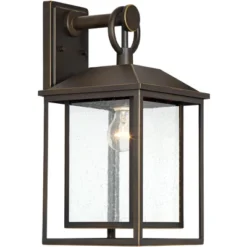 John Timberland Califa Mission Outdoor Wall Light Fixture Bronze 18" Clear Textured Glass For Post Exterior Barn Deck House Porch Yard Posts Patio -John Timberland GUEST 46f983dd e0f0 4afd 8fa8 cf7ed56d2104