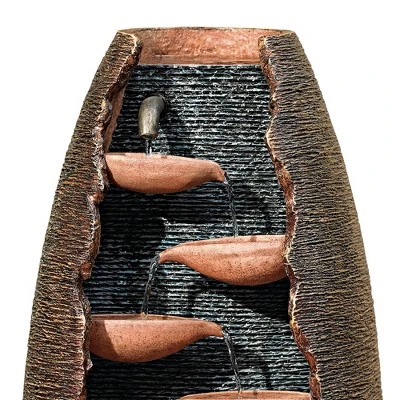 John Timberland Seven Cascade Rustic Outdoor Floor Water Fountain With LED Light 35" For Yard Garden Patio Home Deck Porch House Exterior Balcony 2 John Timberland Seven Cascade Rustic Outdoor Floor Water Fountain With LED Light 35" For Yard Garden Patio Home Deck Porch House Exterior Balcony - Image 2