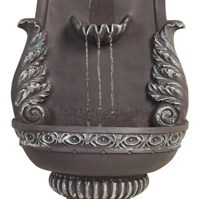 John Timberland Tivoli Grey Ornate Rustic Outdoor 2 Tier Outdoor Wall Water Fountain 33" For Yard Backyard Garden Patio Home Deck Porch House Exterior 4 John Timberland Tivoli Grey Ornate Rustic Outdoor 2 Tier Outdoor Wall Water Fountain 33" For Yard Backyard Garden Patio Home Deck Porch House Exterior - Image 4