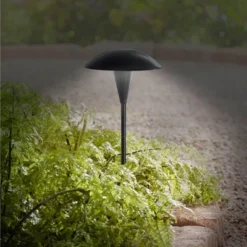 John Timberland Large Mushroom 18" High Black Low Voltage LED Path Light -John Timberland GUEST 4e022364 5c81 4ad5 89d9 22d5ed1416ef