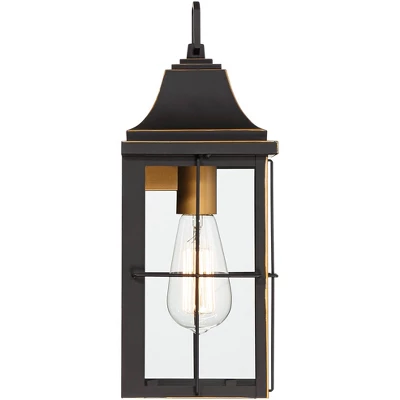 John Timberland Sunderland Rustic Mission Outdoor Wall Light Fixture Black Gold 15" Clear Glass For Post Exterior Barn Deck House Porch Yard Patio 6 John Timberland Sunderland Rustic Mission Outdoor Wall Light Fixture Black Gold 15" Clear Glass For Post Exterior Barn Deck House Porch Yard Patio - Image 6
