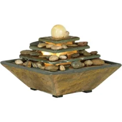 John Timberland Four Tiers Rustic 4 Tier Slate Stone Indoor Tabletop Water Fountain With LED Light 9" For Table Office Desk Home Bedroom Living Room 7 John Timberland Four Tiers Rustic 4 Tier Slate Stone Indoor Tabletop Water Fountain With LED Light 9" For Table Office Desk Home Bedroom Living Room -John Timberland GUEST 4e76faa9 7da6 44bd 9c19 7e9d59427cc9