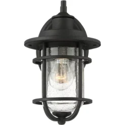 John Timberland Markham Modern Nautical Outdoor Wall Light Fixtures Set Of 2 Textured Black 10 1/2" Clear Seedy Glass For Post Exterior Barn Deck Home -John Timberland GUEST 4fc019b8 31c4 453e b3d3 7879e05c63e2