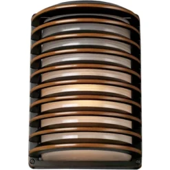 John Timberland Modern Industrial Outdoor Wall Light Fixture Rubbed Bronze Grid 10" Frosted Glass For Post Exterior Barn Deck House Porch Yard Patio -John Timberland GUEST 507a026e d939 4680 babf 0969e854a35a