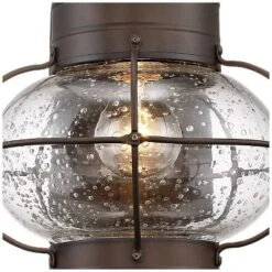 John Timberland Galt Rustic Outdoor Wall Light Fixture Oil Rubbed Bronze Motion Sensor Dusk To Dawn 19 3/4" Clear Seedy Glass For Post Exterior Barn -John Timberland GUEST 51b33d68 70c1 47f3 8103 e68929358cd9