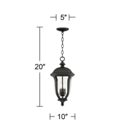 John Timberland Park Sienna Vintage Outdoor Hanging Light Black Metal 20" Clear Glass For Post Exterior Barn Deck House Porch Yard Patio Home Outside -John Timberland GUEST 52dac0d2 1ce1 42b4 845c 9053afde8618