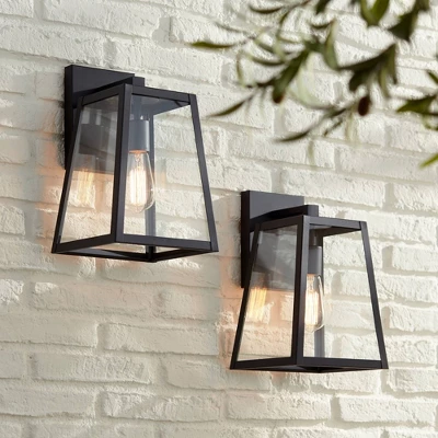 John Timberland Arrington Modern Outdoor Wall Lights Fixtures Set Of 4 Mystic Black 13" Clear Glass For Post Exterior Barn Deck House Porch Yard Patio 8 John Timberland Arrington Modern Outdoor Wall Lights Fixtures Set Of 4 Mystic Black 13" Clear Glass For Post Exterior Barn Deck House Porch Yard Patio - Image 8