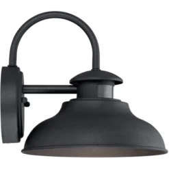 John Timberland Midland Industrial Outdoor Wall Light Fixture Black Motion Sensor Dusk To Dawn 9" For Post Exterior Barn Deck House Porch Yard Patio -John Timberland GUEST 537f12f5 0210 4c22 860b 5df0d53c03e9