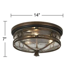 John Timberland Beverly Drive Rustic Flush Mount Outdoor Ceiling Light Bronze 7" Clear Seedy Glass For Post Exterior Barn Deck House Porch Yard Patio -John Timberland GUEST 538b1e1e f388 4a51 ad69 b1c007a4cdce