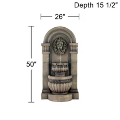 John Timberland Roman Outdoor Floor Water Fountain With Light LED 50" High 2-Tier Lion Face For Yard Garden Patio Deck Home -John Timberland GUEST 542dfa46 c485 4704 8df0 d4687d88836b