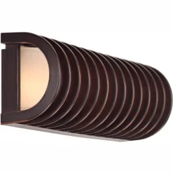 John Timberland Modern Outdoor Wall Light Fixture Rubbed Bronze Grid 16 3/4" Frosted Glass Cylinder For Exterior Porch Patio -John Timberland GUEST 5526915d 3829 4a1f 8336 85555596fe5f