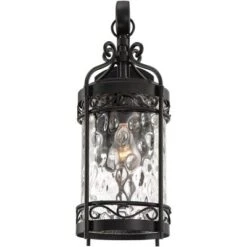 John Timberland Paseo Outdoor Vintage Wall Light Fixture Matte Black 19" Clear Hammered Glass For Post Exterior Barn Deck House Porch Yard Posts Patio -John Timberland GUEST 56e72608 005e 4807 94d7 018be1c2a4f4