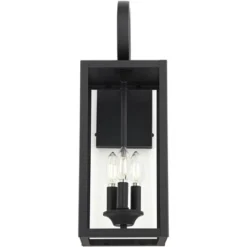 John Timberland Mira Modern Outdoor Wall Light Fixture Flat Black 21 1/2" Clear Glass For Post Exterior Barn Deck House Porch Yard Posts Patio Home -John Timberland GUEST 5819adfe 0f59 4d7a 994c f2ac14ef06a8