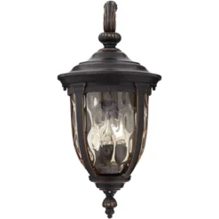 John Timberland Bellagio Vintage Rustic Outdoor Wall Light Fixture Bronze Downbridge 20 1/2" Champagne Hammered Glass For Post Exterior Barn House -John Timberland GUEST 58cf5b6f 57e2 455a 9df1 468fb6736da1