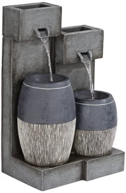 John Timberland Mendit Rustic Cascading 2-Jar Outdoor Wall Floor Water Fountain With LED Light 29" For Yard Garden Patio Home Deck Lawn 14 John Timberland Mendit Rustic Cascading 2-Jar Outdoor Wall Floor Water Fountain With LED Light 29" For Yard Garden Patio Home Deck Lawn -John Timberland GUEST 58d3295d ab1a 4079 95ca cdb16182a0ee