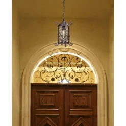 John Timberland Casa Seville Vintage Rustic Outdoor Hanging Light Dark Walnut Scroll 15" Champagne Water Glass For Post Exterior Barn Deck House Porch -John Timberland GUEST 59ad44fd 3324 41c2 9b5d 9aa23b9e05e1