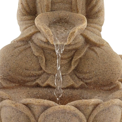John Timberland Calm Buddha Zen Outdoor Water Fountain With LED Light 14" For Yard Garden Patio Deck Porch House Exterior Balcony Meditation 3 John Timberland Calm Buddha Zen Outdoor Water Fountain With LED Light 14" For Yard Garden Patio Deck Porch House Exterior Balcony Meditation - Image 3