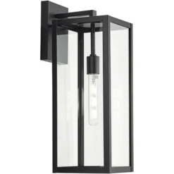 John Timberland Titan Modern Outdoor Wall Light Fixture Mystic Black 20" Clear Glass For Post Exterior Barn Deck House Porch Yard Patio Home Outside -John Timberland GUEST 5ef83809 d388 4019 b362 4e7bd50cce25