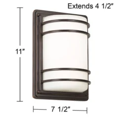 John Timberland Habitat Modern Outdoor Wall Light Fixtures Set Of 2 Rubbed Bronze 11" Opal Glass For Post Exterior Barn Deck House Porch Yard Patio -John Timberland GUEST 60b47119 818d 4c91 98d9 cce1c3d8d5a7