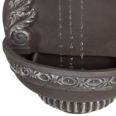 John Timberland Tivoli Grey Ornate Rustic Outdoor 2 Tier Outdoor Wall Water Fountain 33" For Yard Backyard Garden Patio Home Deck Porch House Exterior 5 John Timberland Tivoli Grey Ornate Rustic Outdoor 2 Tier Outdoor Wall Water Fountain 33" For Yard Backyard Garden Patio Home Deck Porch House Exterior - Image 5