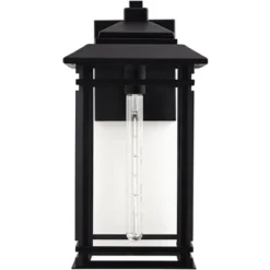 John Timberland North House Mission Outdoor Wall Light Fixture Matte Black Metal 19" Clear Glass For Post Exterior Barn Deck House Porch Yard Patio -John Timberland GUEST 6588655d 27ad 49a3 aef2 726d1d274091