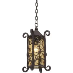 John Timberland Casa Seville Vintage Rustic Outdoor Hanging Light Dark Walnut Scroll 15" Champagne Water Glass For Post Exterior Barn Deck House Porch -John Timberland GUEST 659d7962 ae9b 4065 96b2 ddda5099a128