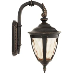 John Timberland Rustic Industrial Outdoor Wall Light Fixture Bronze Metal 13 1/2" Glass Wet Rated For Exterior House Patio Home -John Timberland GUEST 66518cfa 29c2 4a36 bdce e261ebba261f
