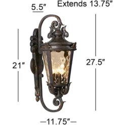 John Timberland Casa Marseille Vintage Rustic Outdoor Wall Light Fixture Bronze Scroll 27 1/2" Hammered Glass For Post Exterior Barn Deck House Porch 10 John Timberland Casa Marseille Vintage Rustic Outdoor Wall Light Fixture Bronze Scroll 27 1/2" Hammered Glass For Post Exterior Barn Deck House Porch -John Timberland GUEST 66f97ca0 ce83 4bf2 a634 7aeaac35c8e8