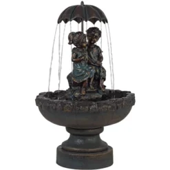 John Timberland Boy And Girl Under Umbrella Modern Outdoor Water Fountain 40" For Yard Garden Patio Home Deck Porch House Exterior Balcony Roof Decor -John Timberland GUEST 6751e379 79aa 44f0 847d 51886bddcad5