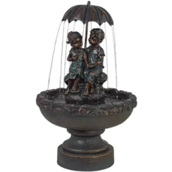 John Timberland Boy And Girl Under Umbrella Modern Outdoor Water Fountain 40" For Yard Garden Patio Home Deck Porch House Exterior Balcony Roof Decor -John Timberland GUEST 6a659627 3286 4077 9522 df2fb709f85a