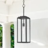 John Timberland Modern Outdoor Hanging Light Fixture Mystic Black 27 1/4" Clear Glass Panel For Exterior Barn Deck House Porch Patio Outside Garage