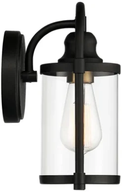 John Timberland Avani Modern Outdoor Wall Light Fixtures Set Of 2 Black Metal 10 1/4" Clear Glass For Post Exterior Barn Deck House Porch Yard Patio -John Timberland GUEST 6f3918d2 433b 408f ba66 fc01675477cc