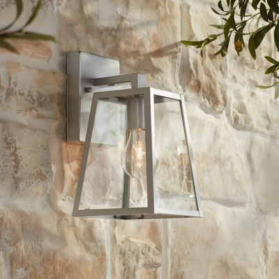 John Timberland Arrington Modern Outdoor Wall Light Fixture Silver Steel 10 3/4" Clear Glass For Post Exterior Barn Deck House Porch Yard Posts Patio 1 John Timberland Arrington Modern Outdoor Wall Light Fixture Silver Steel 10 3/4" Clear Glass For Post Exterior Barn Deck House Porch Yard Posts Patio