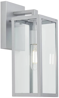John Timberland Titan Modern Outdoor Wall Light Fixture Silver Metal Rectangular Frame 14" Clear Glass For Post Exterior Barn Deck House 6 John Timberland Titan Modern Outdoor Wall Light Fixture Silver Metal Rectangular Frame 14" Clear Glass For Post Exterior Barn Deck House - Image 6