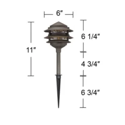 John Timberland Three-Tier Pagoda 11" High Bronze LED Landscape Path Light -John Timberland GUEST 7356f58d d024 464e 9beb ec9af1dd93ae