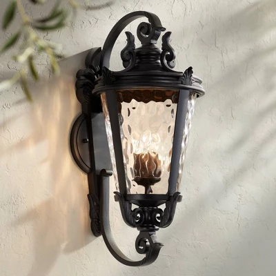 John Timberland Casa Marseille Vintage Rustic Outdoor Wall Light Fixture Textured Black 36" Clear Hammered Glass For Post Exterior Barn Deck House 1 John Timberland Casa Marseille Vintage Rustic Outdoor Wall Light Fixture Textured Black 36" Clear Hammered Glass For Post Exterior Barn Deck House