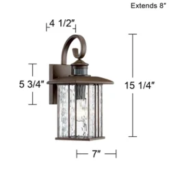 John Timberland Deaver Modern Outdoor Wall Light Fixtures Set Of 2 Bronze Motion Sensor Dusk To Dawn 15 1/4" Water Glass For Exterior -John Timberland GUEST 75ed1be7 2800 43b1 94d8 78034d8511c1