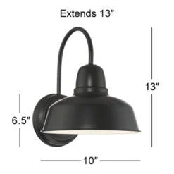 John Timberland Rustic Industrial Farmhouse Outdoor Barn Light Fixture Black Gooseneck Arm 13" For Exterior Barn Deck House Porch Yard Patio Outside -John Timberland GUEST 765a8d67 2098 43e1 bf77 78a6d5423b7f