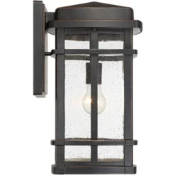 John Timberland Neri Mission Outdoor Wall Light Fixture Oil Rubbed Bronze 16" Clear Seedy Glass For Post Exterior Barn Deck House Porch Yard Patio -John Timberland GUEST 77a1a94f 0c52 4eff a1a8 eec2a4067006