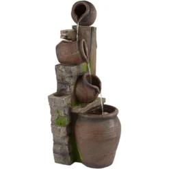John Timberland Four Pot Rustic Cascading Outdoor Floor Water Fountain With LED Light 39 1/4" For Yard Garden Patio Deck Porch House Exterior 14 John Timberland Four Pot Rustic Cascading Outdoor Floor Water Fountain With LED Light 39 1/4" For Yard Garden Patio Deck Porch House Exterior -John Timberland GUEST 7af92552 e6db 446f 9b99 920bf86b764d