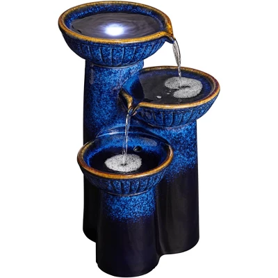 John Timberland Modern Outdoor Floor Water Fountain With Light LED 26 3/4" High Cascading Bowls For Yard Garden Patio Deck 4 John Timberland Modern Outdoor Floor Water Fountain With Light LED 26 3/4" High Cascading Bowls For Yard Garden Patio Deck - Image 4