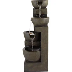 John Timberland Outdoor Floor Water Fountain With Light LED 41 1/2" High Cascading Bowls For Yard Garden Patio Deck Home 13 John Timberland Outdoor Floor Water Fountain With Light LED 41 1/2" High Cascading Bowls For Yard Garden Patio Deck Home -John Timberland GUEST 7d4d752a 1bd7 4fa0 9752 66532a73518a