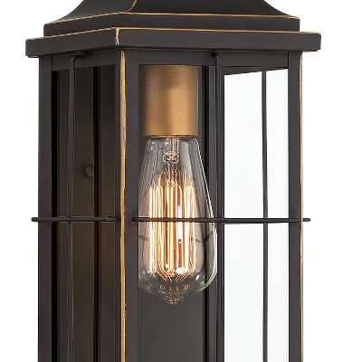 John Timberland Sunderland Rustic Mission Outdoor Wall Light Fixture Black Gold 15" Clear Glass For Post Exterior Barn Deck House Porch Yard Patio 2 John Timberland Sunderland Rustic Mission Outdoor Wall Light Fixture Black Gold 15" Clear Glass For Post Exterior Barn Deck House Porch Yard Patio - Image 2