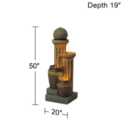 John Timberland Sphere Jugs And Column Rustic Cascading Outdoor Floor Water Fountain With LED Light 50" For Yard Garden Patio Home Deck Porch House 11 John Timberland Sphere Jugs And Column Rustic Cascading Outdoor Floor Water Fountain With LED Light 50" For Yard Garden Patio Home Deck Porch House -John Timberland GUEST 8023590d 2aab 42d8 a98b 5377911fc18e