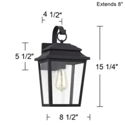 John Timberland Bellis Verde Modern Outdoor Wall Light Fixtures Set Of 2 Textured Black Lantern Frame 15 1/4" Clear Glass For Post Exterior -John Timberland GUEST 803c4f59 6636 497a 99b2 6eab7107f2cf