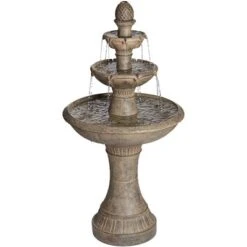 John Timberland Louvre Rustic 3 Tier Cascading Outdoor Floor Water Fountain With LED Light 44" For Yard Garden Patio Home Deck Porch Exterior Balcony 15 John Timberland Louvre Rustic 3 Tier Cascading Outdoor Floor Water Fountain With LED Light 44" For Yard Garden Patio Home Deck Porch Exterior Balcony -John Timberland GUEST 82516602 9b7c 4822 81a1 b3ddb4b22c65