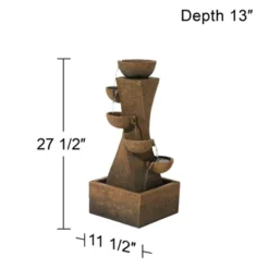 John Timberland Cascading Bowls Rustic Cascading Bowls Outdoor Floor Water Fountain With LED Light 27 1/2" For Yard Garden Patio Home Deck Porch 10 John Timberland Cascading Bowls Rustic Cascading Bowls Outdoor Floor Water Fountain With LED Light 27 1/2" For Yard Garden Patio Home Deck Porch -John Timberland GUEST 840b3ee2 fa6a 44c8 a129 fa6605e64467