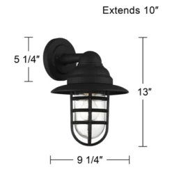 John Timberland Marlowe Rustic Industrial Farmhouse Outdoor Wall Light Fixture Black Hooded Cage 13" Clear Glass For Post Exterior Barn Deck House -John Timberland GUEST 850008e0 4b0d 4823 98bf f5c05c519ce8