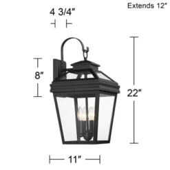 John Timberland Stratton Street Mission Outdoor Wall Light Fixture Textured Black Lantern 22" Clear Glass For Post Exterior Barn Deck House Porch Yard 13 John Timberland Stratton Street Mission Outdoor Wall Light Fixture Textured Black Lantern 22" Clear Glass For Post Exterior Barn Deck House Porch Yard -John Timberland GUEST 85bd372d 6a8d 40f2 b152 900d73c22bd0