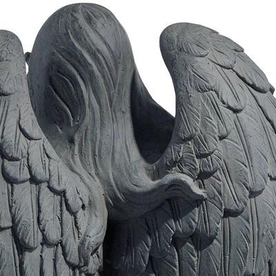 John Timberland Standing Angel Statue Sculpture English Decor Indoor Outdoor Garden Front Porch Patio Yard Outside Faux Greystone Ceramic 25" Tall 2 John Timberland Standing Angel Statue Sculpture English Decor Indoor Outdoor Garden Front Porch Patio Yard Outside Faux Greystone Ceramic 25" Tall - Image 2